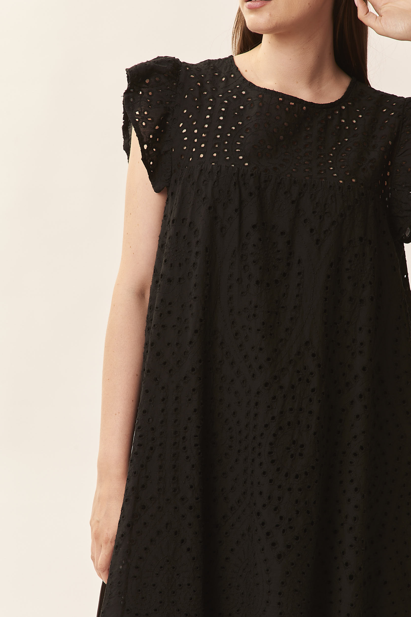 GD362ABITO-SANGALLONERO-524 DRESS IN BRODERIE ANGLAISE |