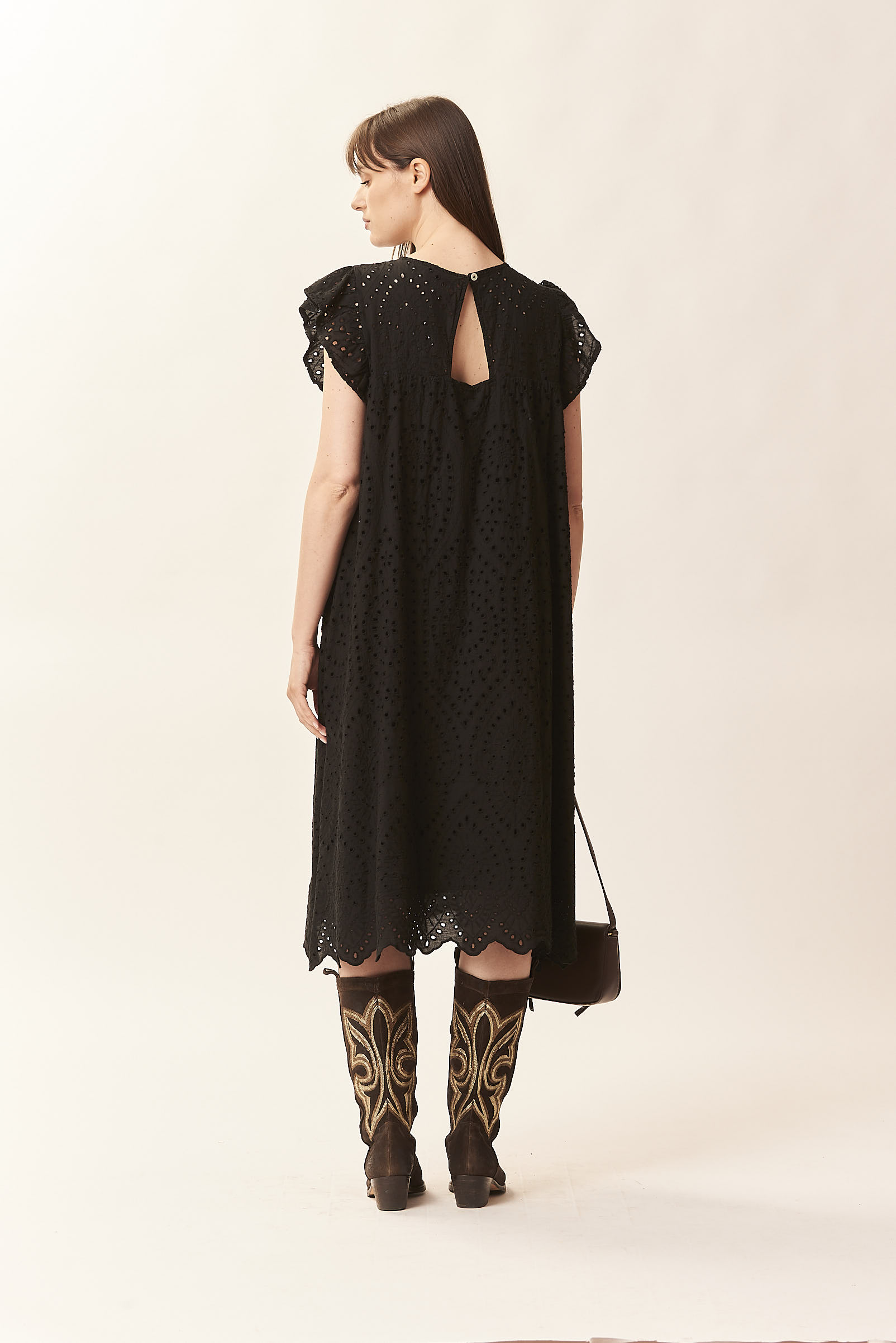 GD362ABITO-SANGALLONERO-525 DRESS IN BRODERIE ANGLAISE |