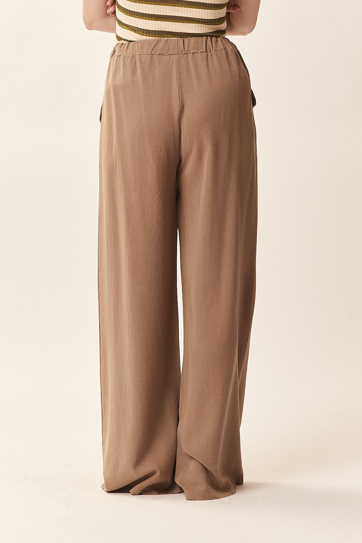 GD403PANTAPALAZZO-FLUIDO-LYOCELLMARRONE-864 FLUID LYOCELL TROUSERS |