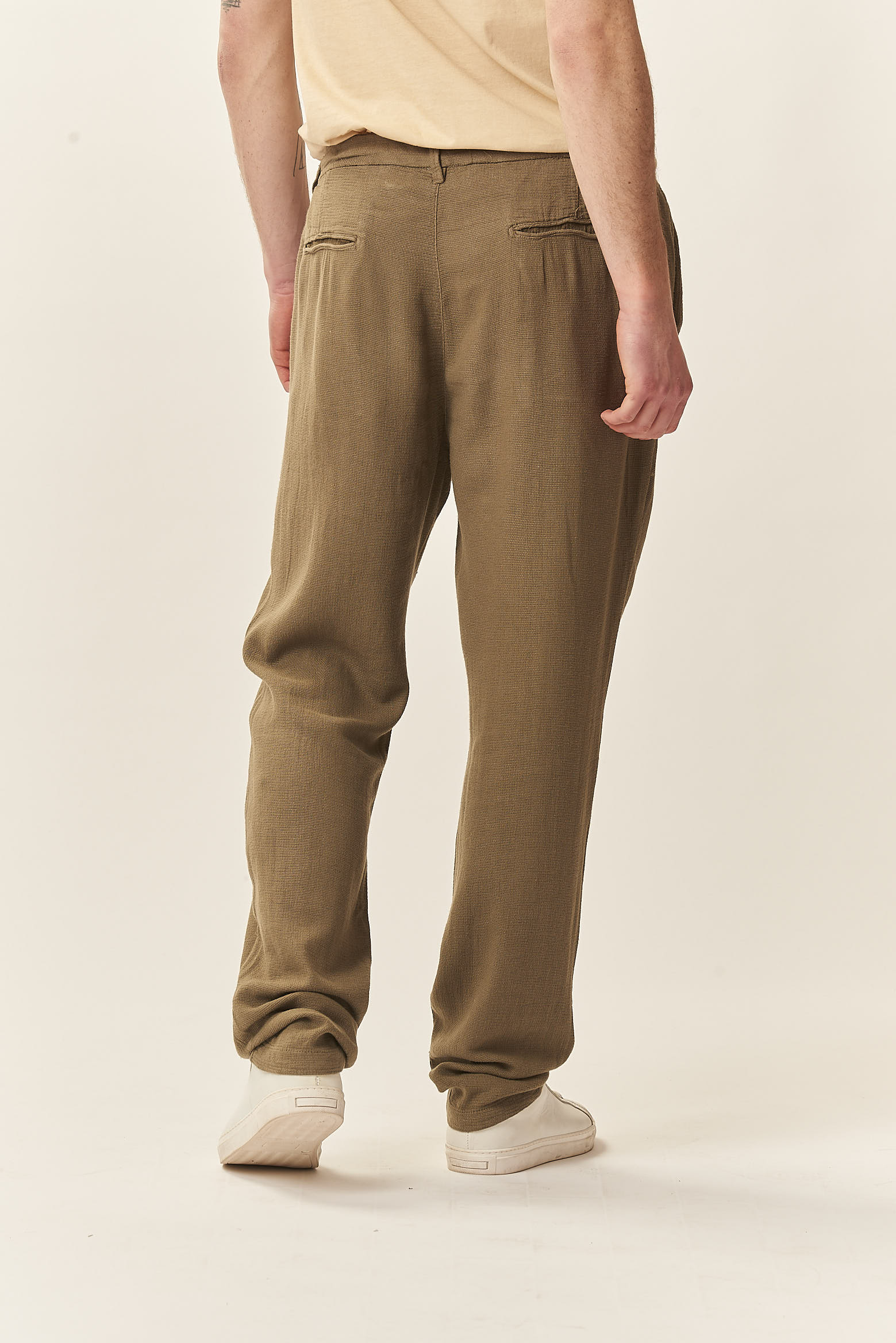 GU059-PANTA-TEX-LINO-MILITARE-389-6 LINEN BLEND TROUSERS |