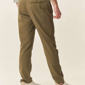 GU060-PANTA-LACCIO-MISTO-LINO-BASIC-MILITARE-462-6 PANTALONI MISTO LINO |