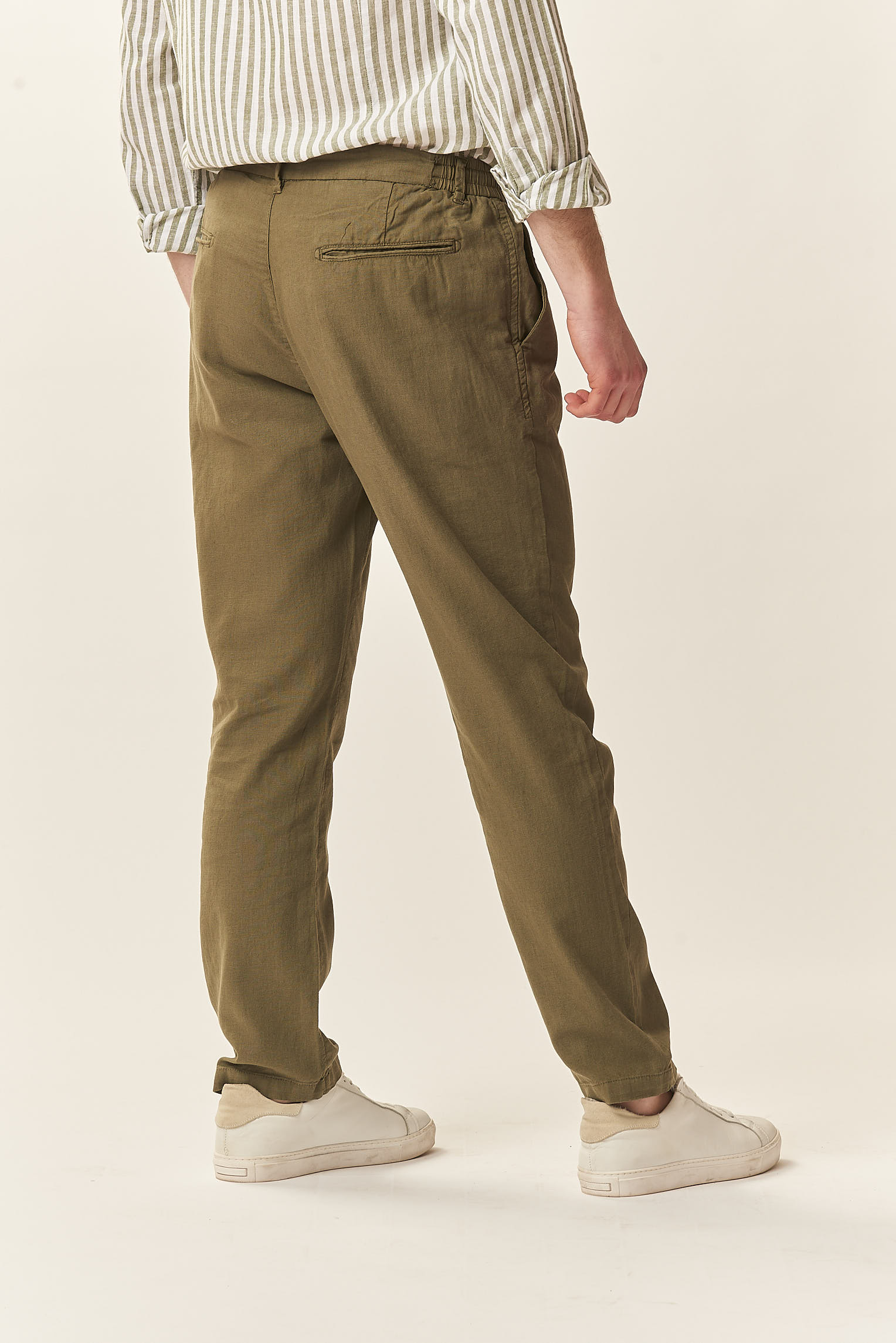GU060-PANTA-LACCIO-MISTO-LINO-BASIC-MILITARE-462-6 PANTALONI MISTO LINO |