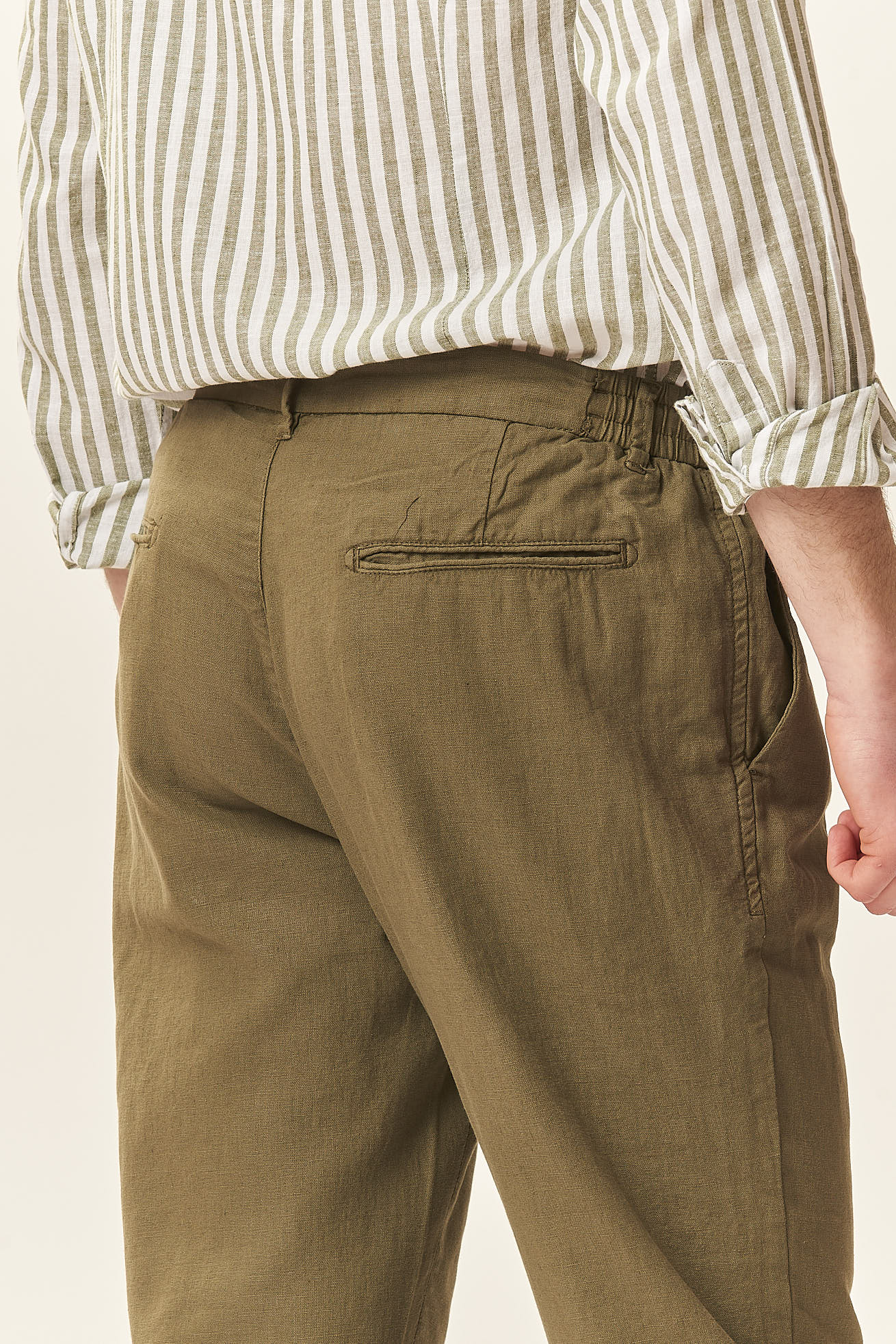 GU060-PANTA-LACCIO-MISTO-LINO-BASIC-MILITARE-463-6 PANTALONI MISTO LINO |