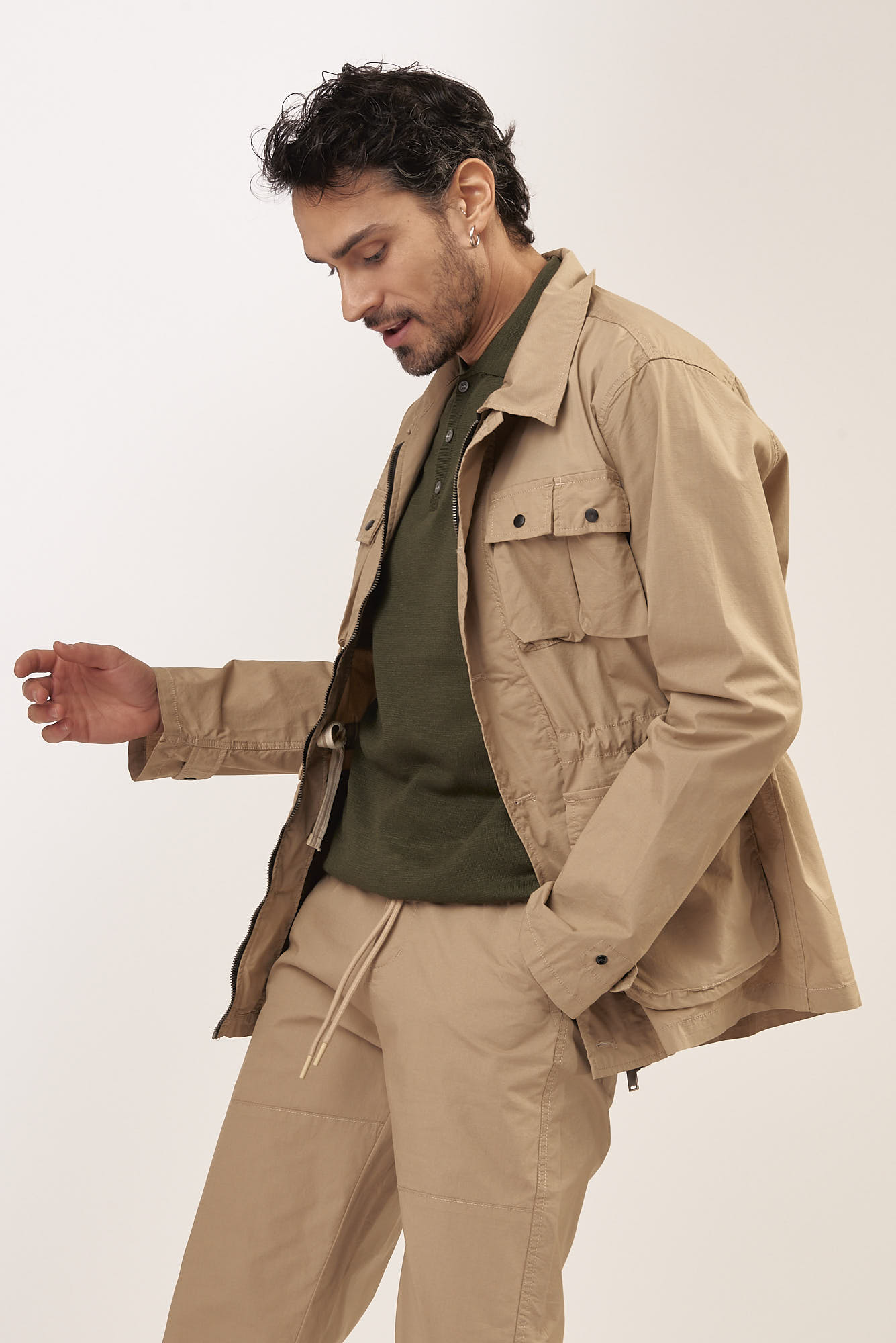 GU070-RIP-STOP-JACKET-KAKI-332-4 GIACCA SAHARIANA IN TESSUTO RIP STOP |