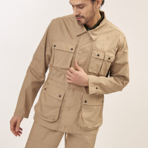 GU070-RIP-STOP-JACKET-KAKI-338-4 SAFARI JACKET IN RIP STOP FABRIC |