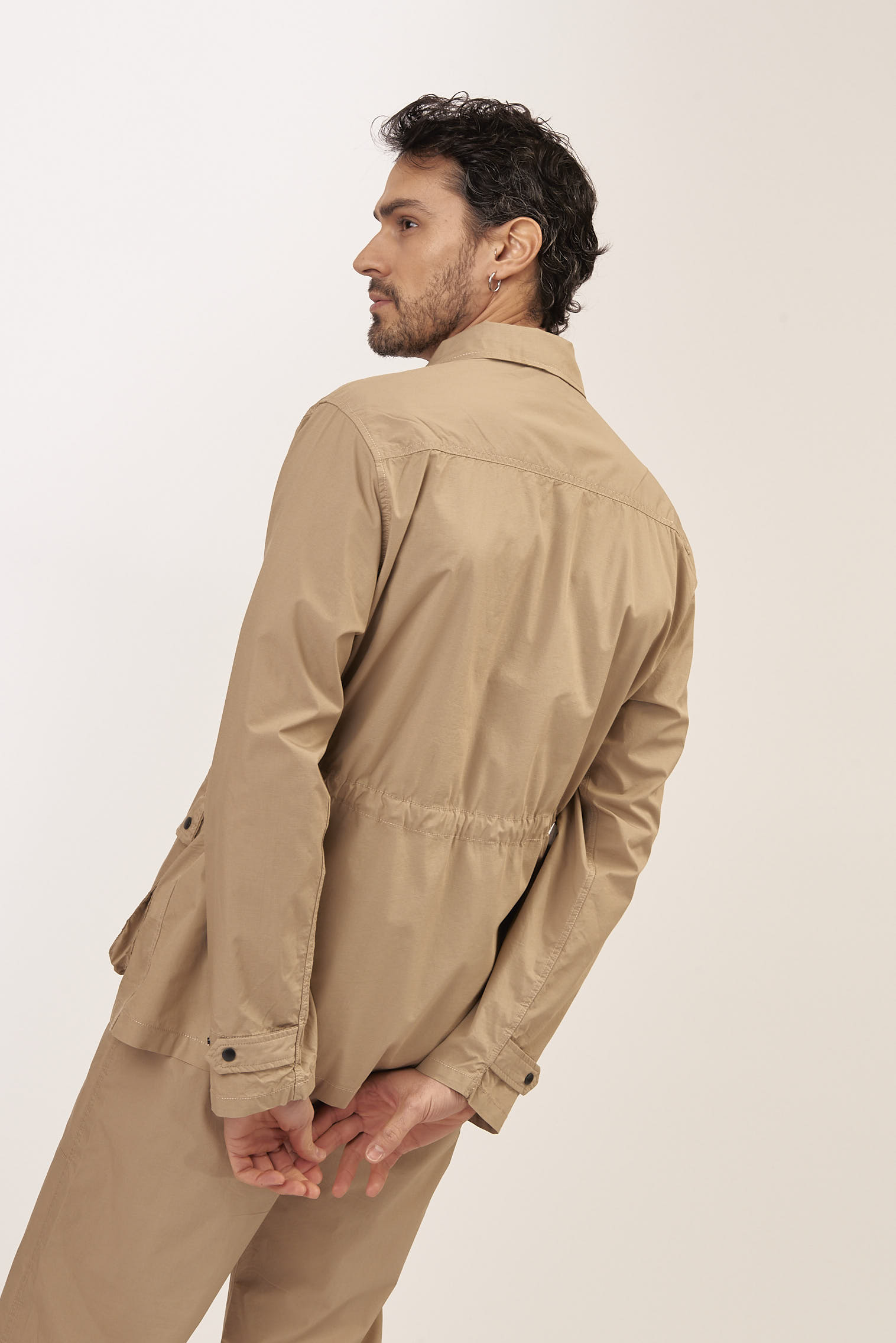 GU070-RIP-STOP-JACKET-KAKI-341-3 SAFARI JACKET IN RIP STOP FABRIC |