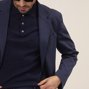 GU078-GIACCA-PUNTO-MILANO-BLU-640 GIACCA TESSUTO ELASTICIZZATO 2 BOTTONI |