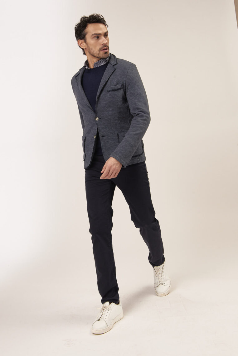 PANTALONI 5 TASCHE IN COTONE - 44, BLU