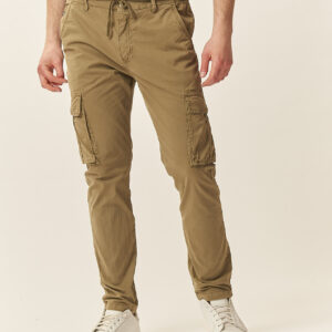 GU161-PANTALONE-CARGO-GABARDINA-KAKI-1073 COTTON CARGO PANTS |