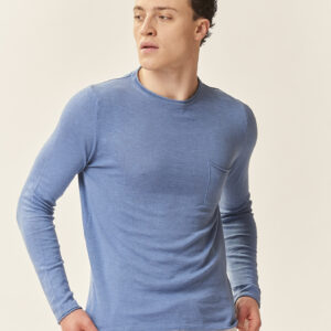GU169-PARICOLLO-CON-TASCHINO-FIAMMATO-JEANS-1163-5 PULLOVER MIT TASCHE |