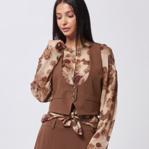 HD077-VEST-NECKLINE-U-MOCHA-868 VEST WITH BUTTONS |