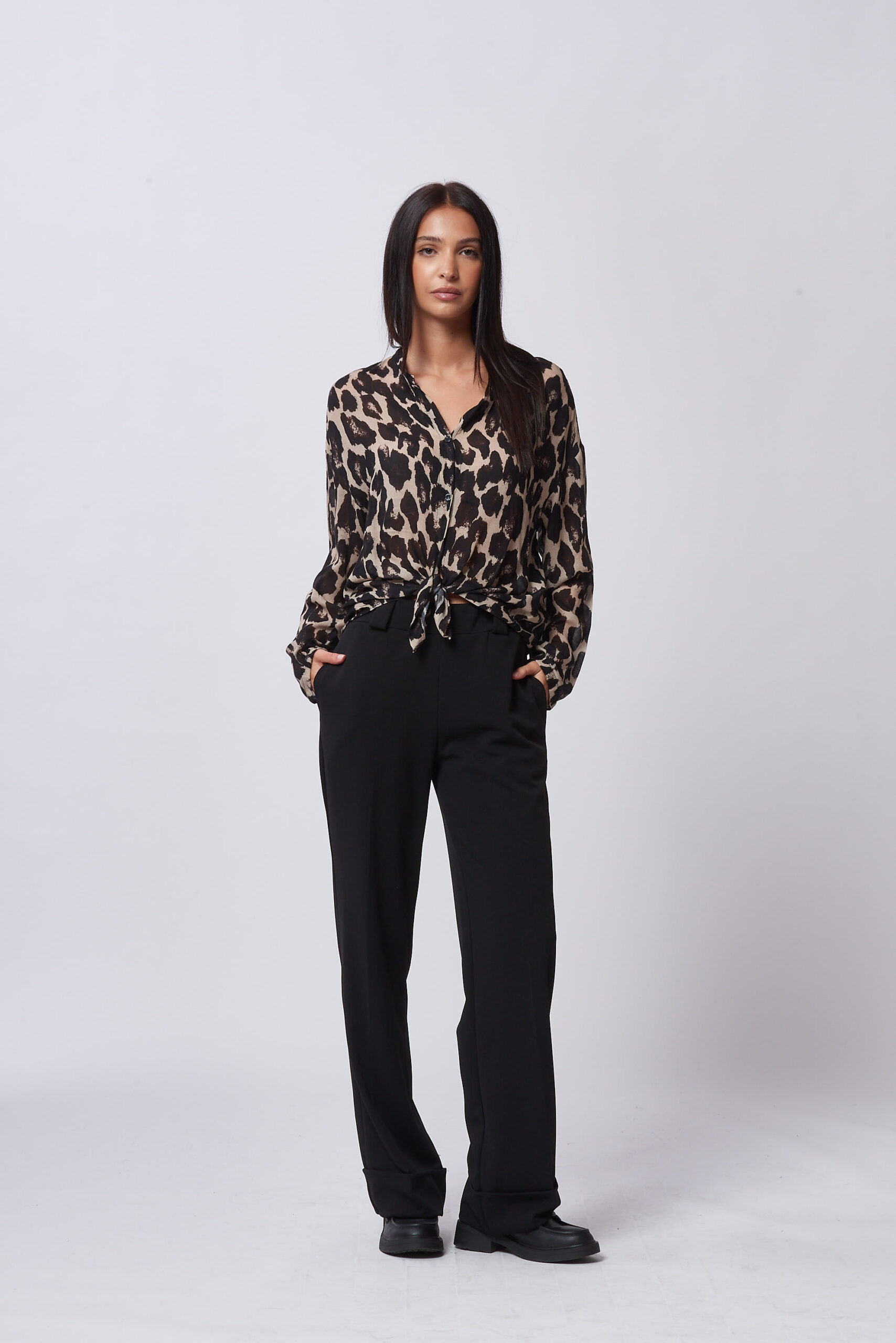 CREPE PALAZZO TROUSERS