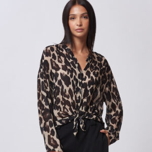 HD181-SHIRT-WOOL-VISCOSE-SPOTTED-BLACK-857 ANIMAL PRINT SHIRT |