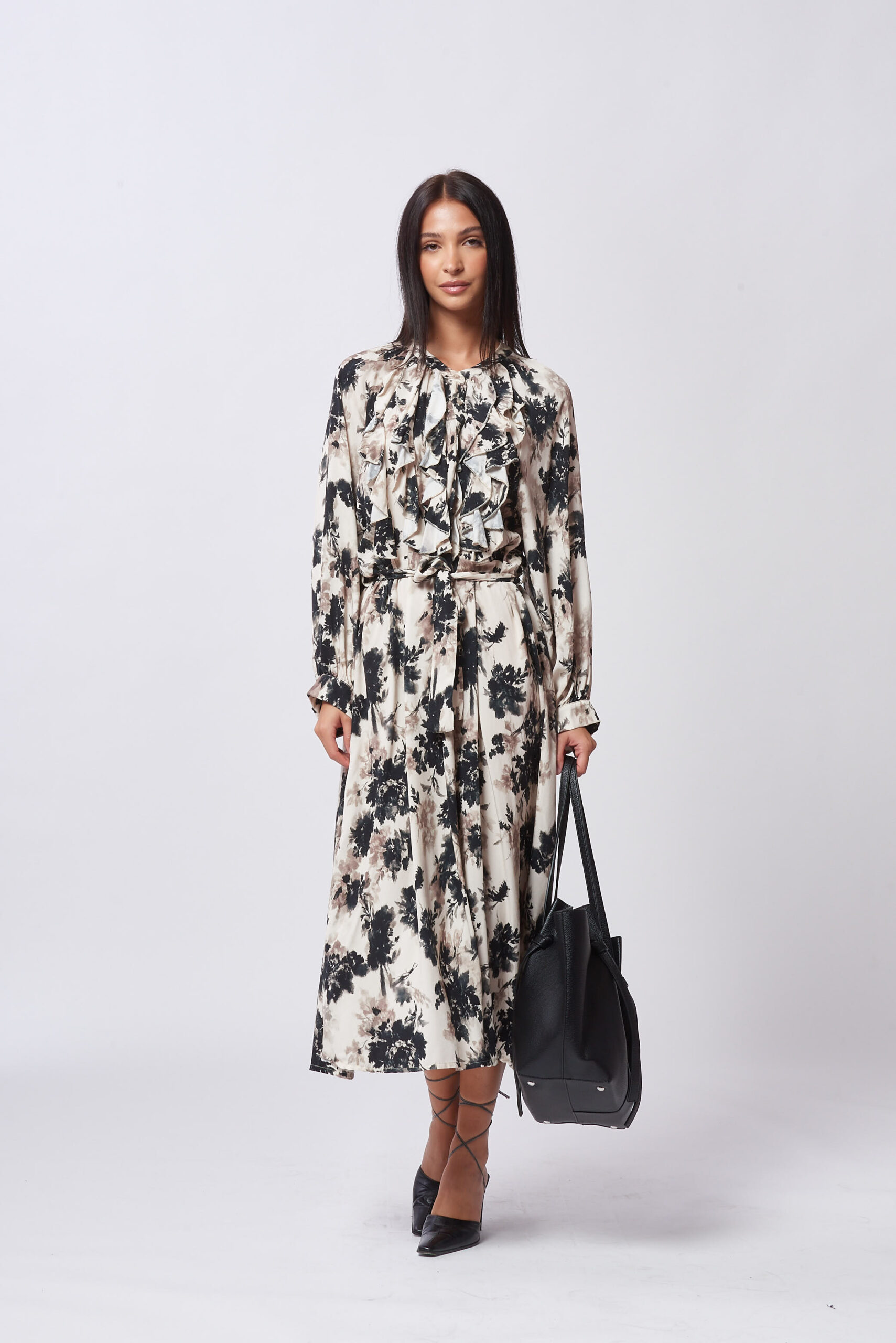LONG DRESS IN PRINTED VISCOSE