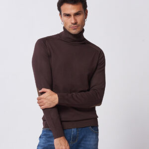 HU001-CYCLIST-VANISE-CHOCO-86 TURTLENECK WITH ELBOW PATCHES |