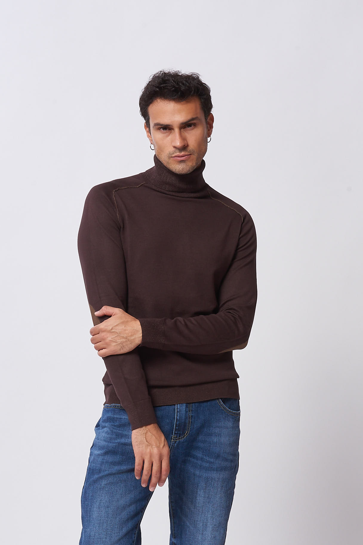 TURTLENECK WITH ELBOW PATCHES