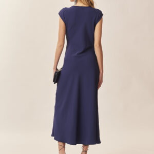 SLEEVELESS DRESS DRAPED ON THE SIDE |