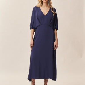 BALLOON SLEEVE DRESS V-NECK |