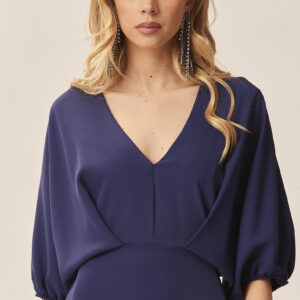 BALLOON SLEEVE DRESS V-NECK |