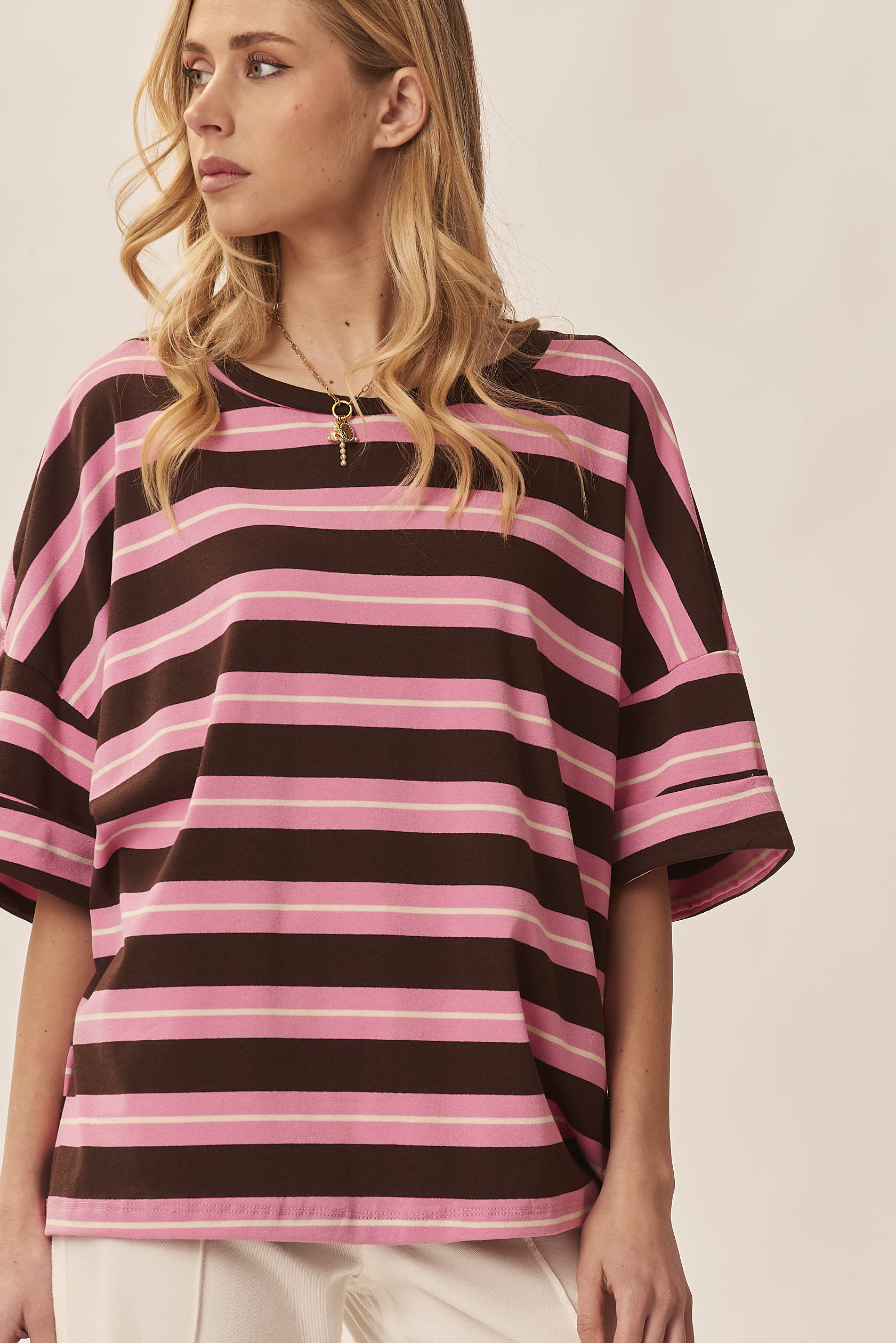 STRIPED COTTON T-SHIRT |