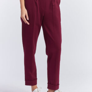 hd024_pantaloni-punto-milano_amarone_1 HOSE MIT MILANO-STICH UND BUNDFALTEN |