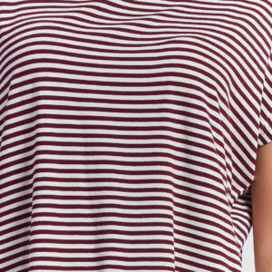 hd050_tshirt-righe-collo-lurex_amarone_1 STRIPED T-SHIRT WITH LUREX DETAIL |