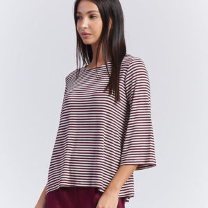 hd051_tshirt-righe-viscosa_amarone_1 GESTREIFTES T-SHIRT AUS VISKOSE |