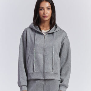 SWEATSHIRT WITH ZIP AND HOOD |