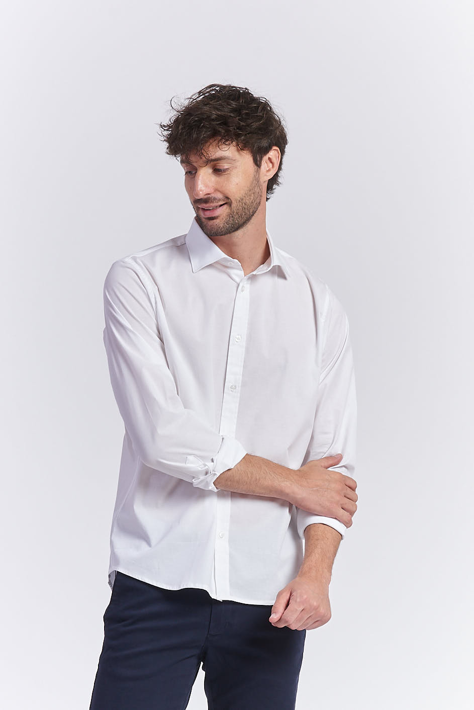 hu035_camicia-tailored-pop-stre6tch_bianco TAILORED STRETCH POP SHIRT |