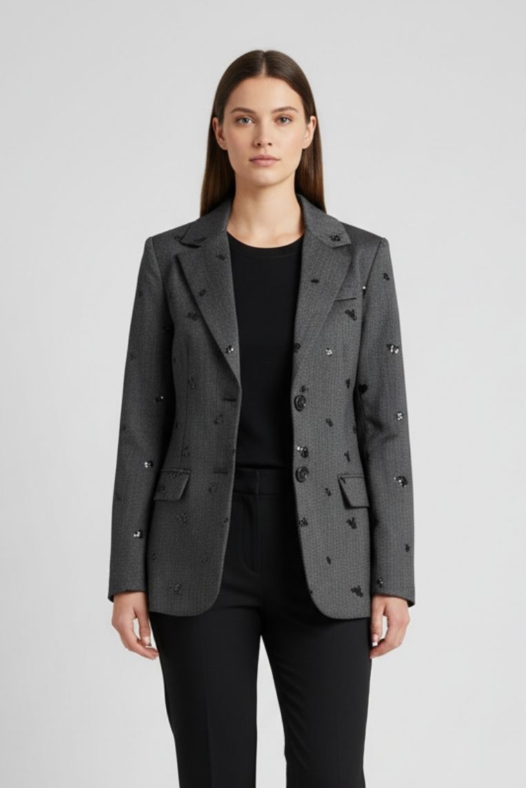 BLAZER WITH SEQUIN APPLICATIONS