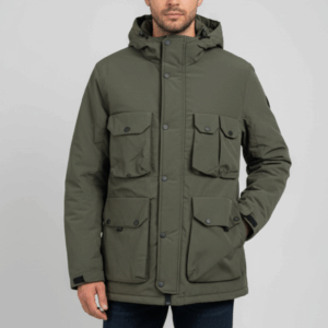124 WATTIERTE JACKE MIT TASCHEN UND KAPUZE |