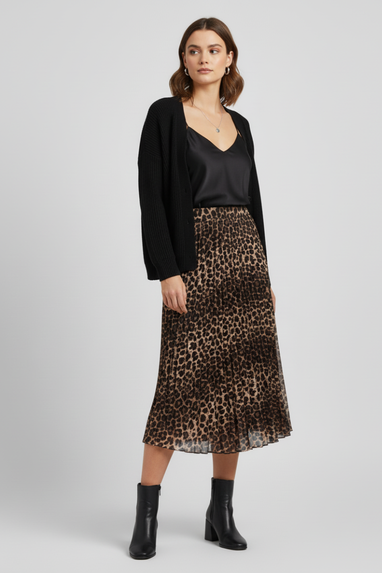 PLISSEEROCK MIT ANIMALPRINT