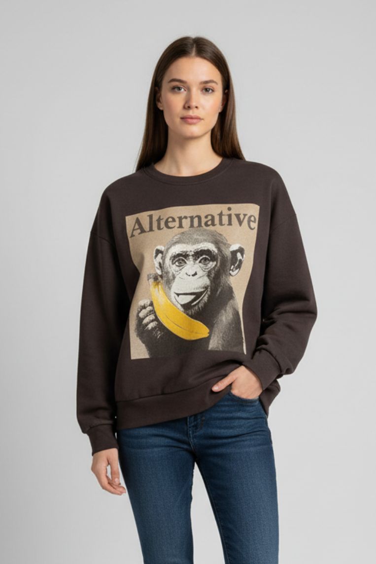 SWEATSHIRT MIT AFFENPRINT