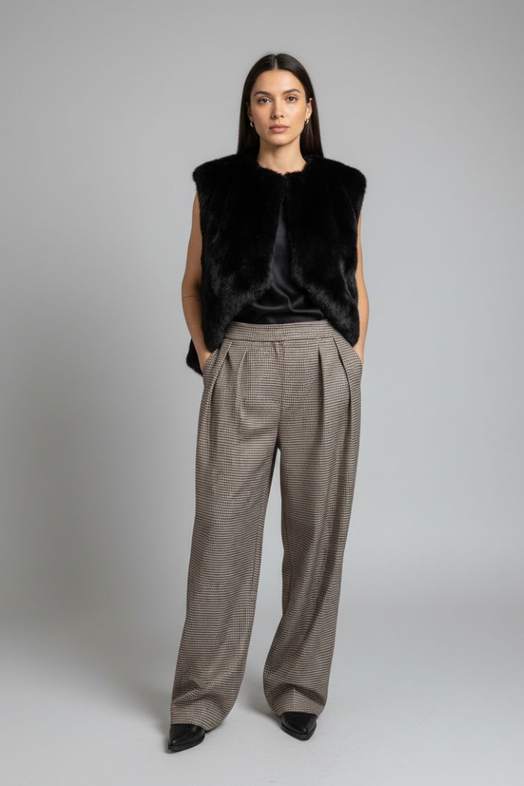 PALAZZO TROUSERS CHECKED