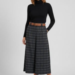 360 WEITE KARIERTE HOSE MIT GÜRTEL |