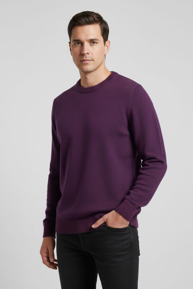 PULLOVER MIT ZWEIFARBIGEM MIKROGEWEBE