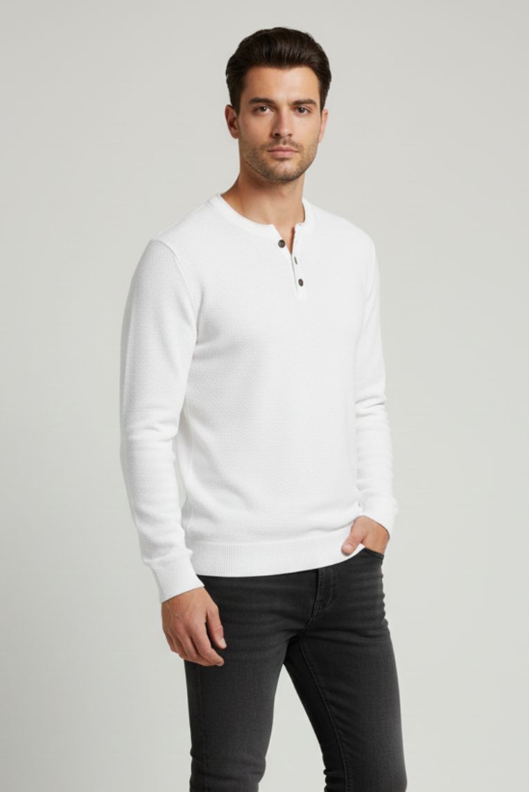 SERAPH PULLOVER MIT KNÖPFEN AM KRAGEN