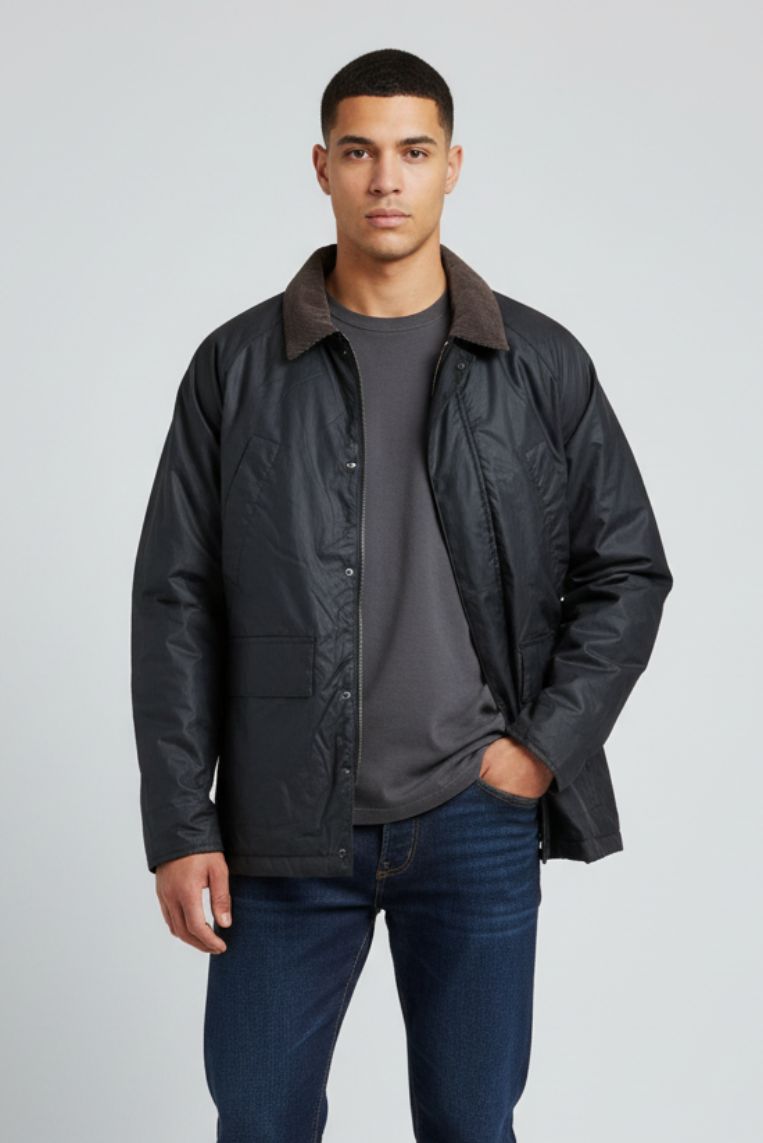 PADDED JACKET WITH VELVET DETAILS