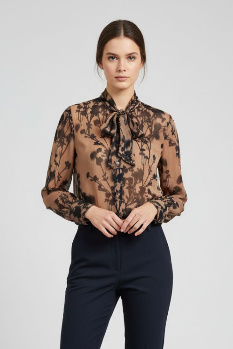 GEORGETTE BLUSE MIT SCHLEIFE