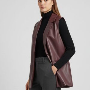 OVERSIZED FAUX LEATHER VEST |