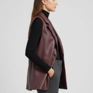 OVERSIZED FAUX LEATHER VEST |