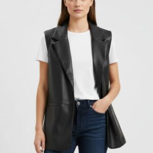 OVERSIZED FAUX LEATHER VEST |