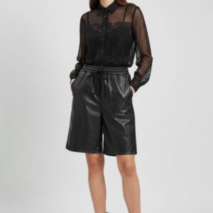 OVERSIZE-BERMUDASHORTS AUS KUNSTLEDER |