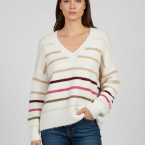 MEHRFARBIG GESTREIFTER PULLOVER |