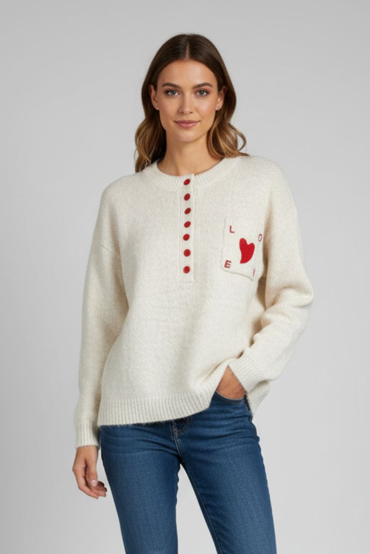PULLOVER MIT TASCHE "LOVE"