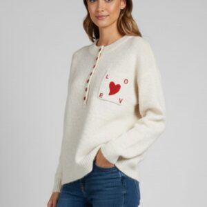 hd318-maglia-love-bianca1-1 PULLOVER MIT TASCHE "LOVE" |