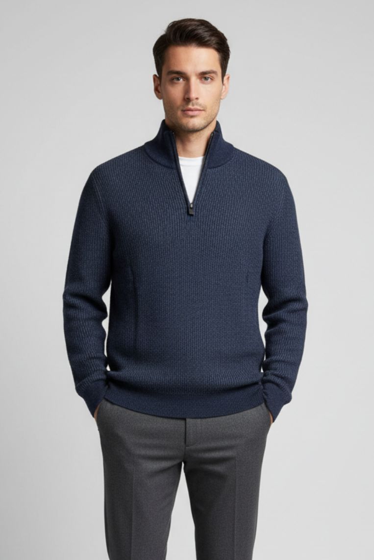 ROLLKRAGENPULLOVER MIT HALBEM REISSVERSCHLUSS