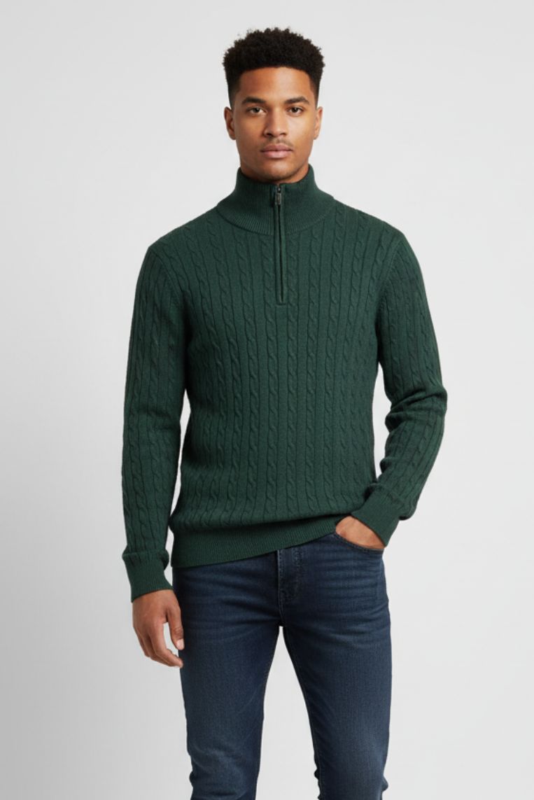 ROLLKRAGENPULLOVER MIT REISSVERSCHLUSS