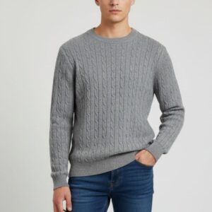 hu053-maglia-con-trecce-grigio-1 CREW NECK WITH BRAIDS |