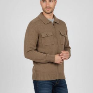 hu065-maglia-full-zip-con-tasche-beige1-2 HEMD MIT DURCHGEHENDEM REISSVERSCHLUSS UND TASCHEN |